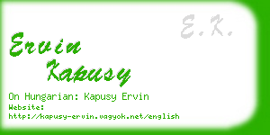 ervin kapusy business card